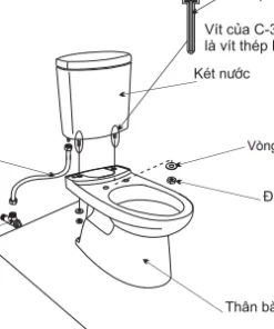Bồn cầu Inax C-306VPT 2 khối xả nhấn (Thoát ngang) 7