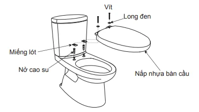 Bồn cầu Inax C-306VPT 2 khối xả nhấn (Thoát ngang) 5