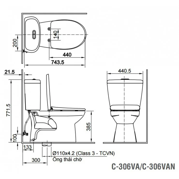 ban-ve-bon-cau-inax-c306va-740x740 Bồn cầu Inax C-306VA 2 khối xả nhấn (Nắp thường) 2