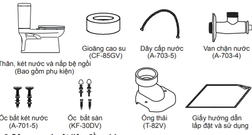 Bồn cầu Inax AC-808VN 2 khối xả nhấn 4