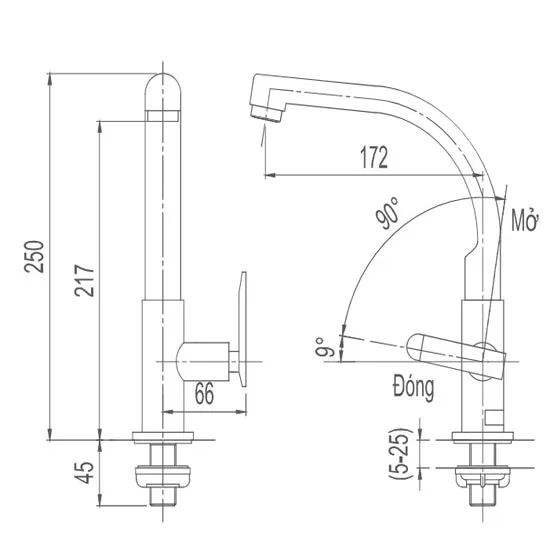 voi-bep-rua-bat-inax-sfv-29-1 Vòi rửa bát 1 đường lạnh Inax SFV-29 2