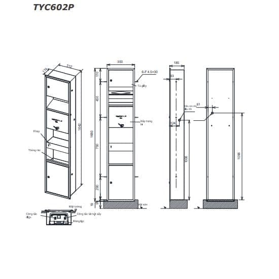 ban-ve-mst-tyc602p Máy sấy tay cảm ứng âm tường TOTO TYC602P 2