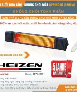 Đèn sưởi nhà tắm Heizen APPINO15 (có điều khiển) 1 den-suoi-heizen-appino15
