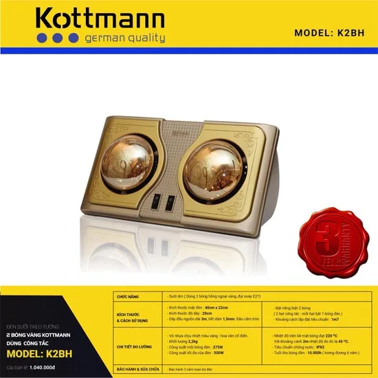 den-suoi-kottmann-k2bh Đèn sưởi nhà tắm Kottmann K2B-Q 2