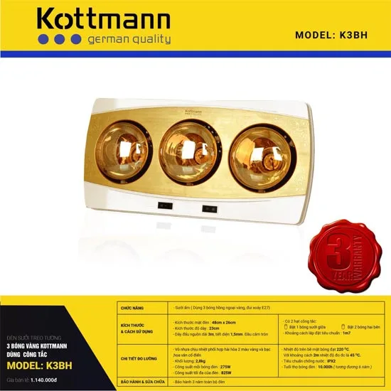 den-suoi-kottmann-k3bh Đèn sưởi nhà tắm Kottmann K3B-H 2