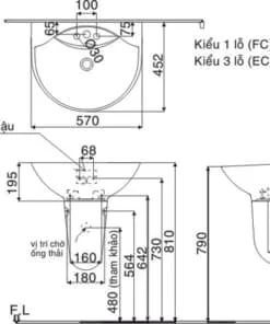 Chậu rửa lavabo Inax L-288V (màu trắng) 1 Chậu rửa lavabo Inax L-288V (màu trắng) 3