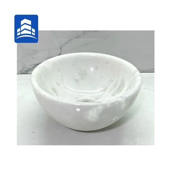 Chậu rửa lavabo Eximstone Mini Trắng đá tự nhiên 1