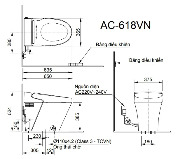 Bồn Cầu Thông Minh INAX AC-618VN (AC618VN) 12 Bồn Cầu Thông Minh INAX AC-618VN (AC618VN) 17