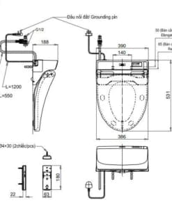 Nắp rửa bồn cầu thông minh TOTO TCF6531Z (C5) 1 Nắp rửa bồn cầu thông minh TOTO TCF6531Z (C5) 3