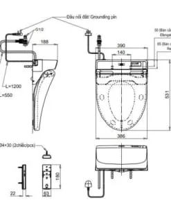 Nắp rửa bồn cầu thông minh TOTO TCF6531Z (C5) 1 Nắp rửa bồn cầu thông minh TOTO TCF6531Z (C5) 3
