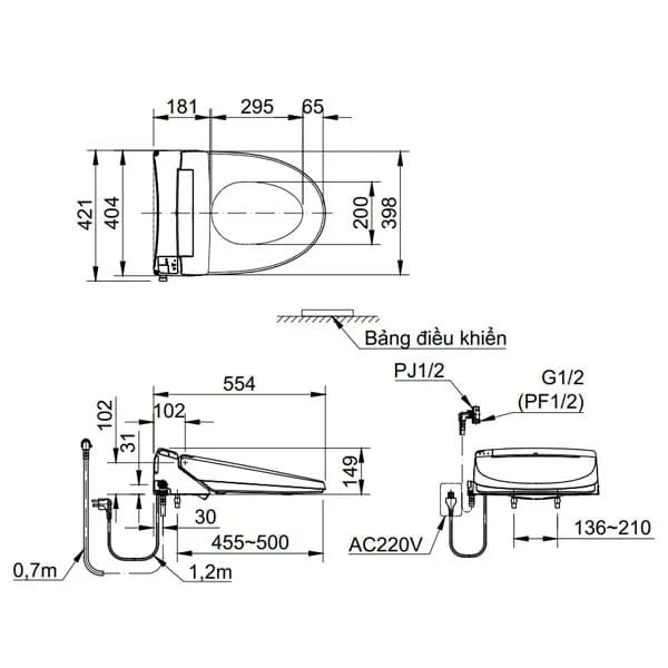 Nắp rửa bồn cầu thông minh Inax CW-KA22AVN 2
