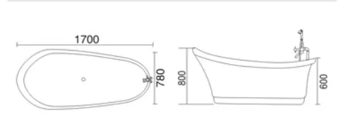 Bồn tắm Vinabat V-5063 (nhiều kích thước) 2