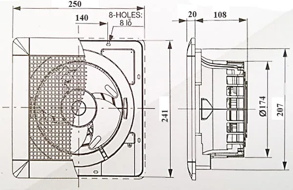 Quạt hút thông gió âm trần Mitsubishi EX-15SC6T 3 Quạt hút thông gió âm trần Mitsubishi EX-15SC6T 5