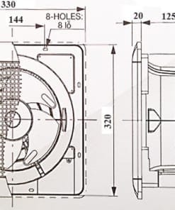 Quạt hút thông gió âm trần Mitsubishi EX-20SC7T 3