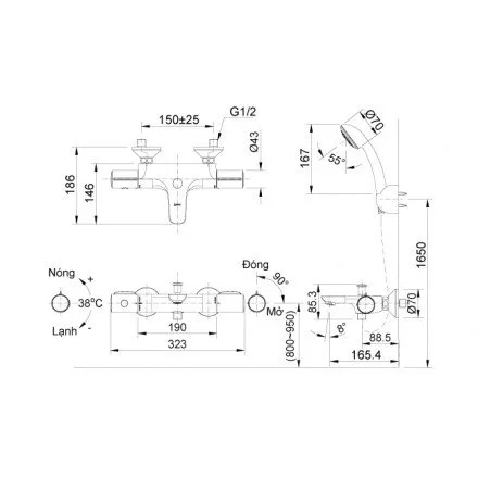 Sen tắm nóng lạnh nhiệt độ Inax BFV-3413T-8C 6 Sen tắm nóng lạnh nhiệt độ Inax BFV-3413T-8C 7
