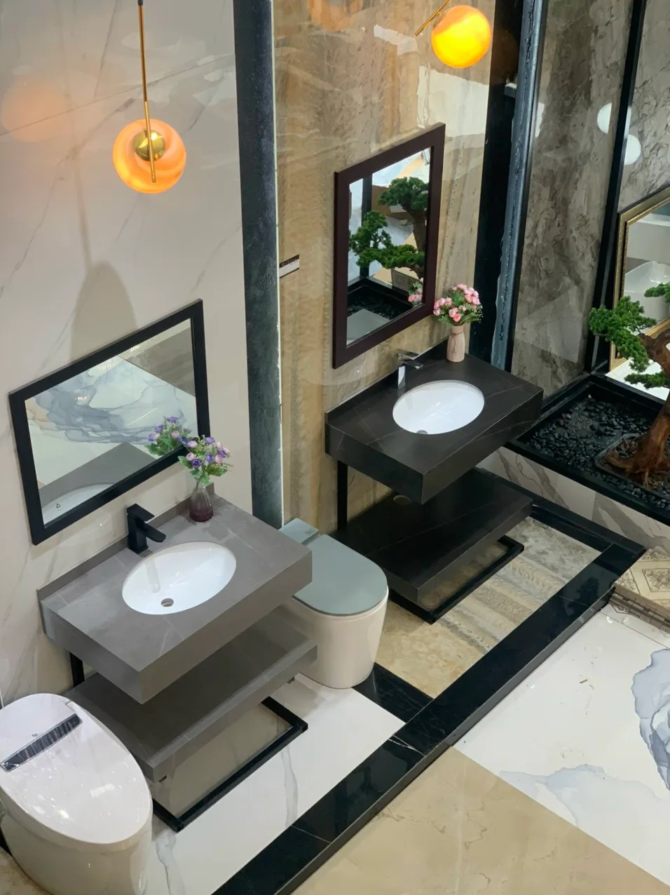 Bộ Lavabo kèm bàn đá 2 tầng ALICE 10501 17