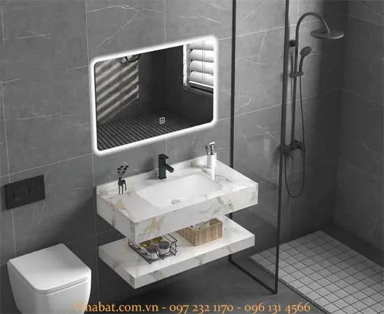 Bộ Lavabo kèm bàn đá 2 tầng ALICE 10501 35