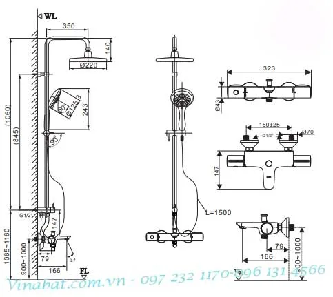 Sen cây nhiệt độ Inax BFV-3415T-7C 3