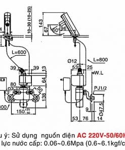 Vòi rửa lavabo cảm ứng nóng lạnh Inax AMV-90K (220V) 1 Vòi rửa lavabo cảm ứng nóng lạnh Inax AMV-90K (220V) 3