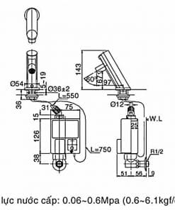 Vòi rửa lavabo cảm ứng nóng lạnh Inax AMV-90K (dùng pin) 1 Vòi rửa lavabo cảm ứng nóng lạnh Inax AMV-90K (dùng pin) 3