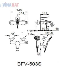Sen tắm nóng lạnh Inax BFV-503S 3