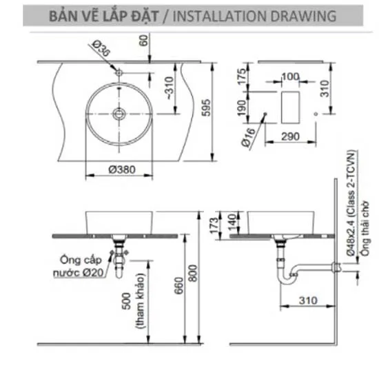 Chậu rửa lavabo mini Inax AL-295V (38x38cm) 1