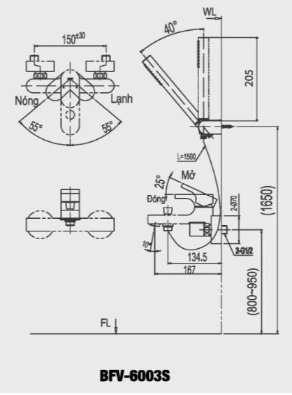 Sen tắm nóng lạnh Inax BFV-6003S 2