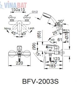 Sen tắm nóng lạnh Inax BFV-2003S 3