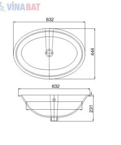 Chậu rửa lavabo Viglacera CD21 dương vành bàn đá 1 Chậu rửa lavabo Viglacera CD21 dương vành bàn đá 3