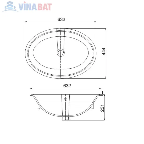 CD21.-1 Chậu rửa lavabo Viglacera CD21 dương vành bàn đá 2