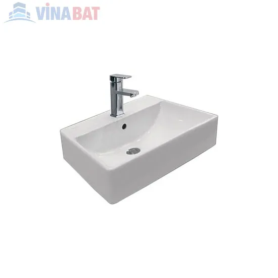 Chậu rửa lavabo Viglacera V42M đặt bàn đá 1