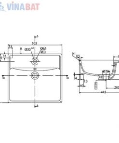 Chậu rửa lavabo Viglacera V72 đặt bàn đá 1 Chậu rửa lavabo Viglacera V72 đặt bàn đá 4