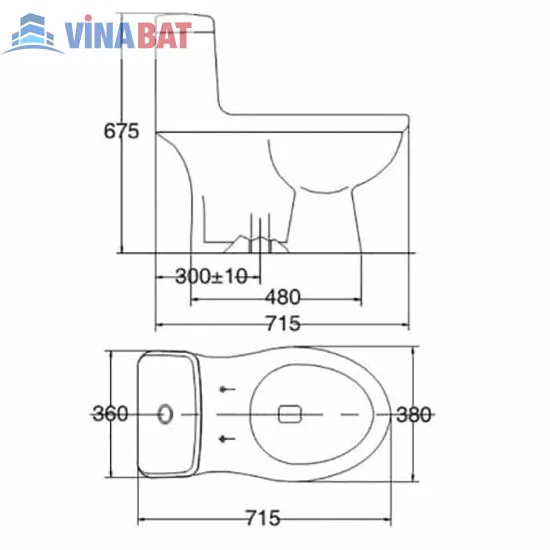 Bồn cầu Viglacera BL5V 1 khối + Vòi xịt VG826 2 Bồn cầu Viglacera BL5V 1 khối + Vòi xịt VG826 3