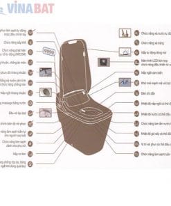  Bồn cầu Viglacera cảm ứng nắp rửa điện tử V91 9