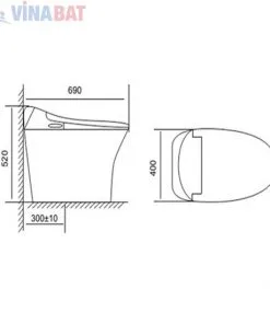  Bồn cầu Viglacera cảm ứng nắp rửa điện tử V93 6