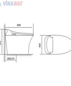  Bồn cầu Viglacera cảm ứng nắp rửa điện tử V93.WB 7