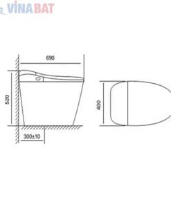 Bồn cầu Viglacera cảm ứng nắp rửa điện tử V94.R 3 Bồn cầu Viglacera cảm ứng nắp rửa điện tử V94.R 8