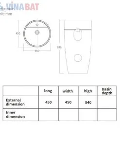 Chậu rửa lavabo Sewo MKC-882W 1 Chậu rửa lavabo Sewo MKC-882W 4