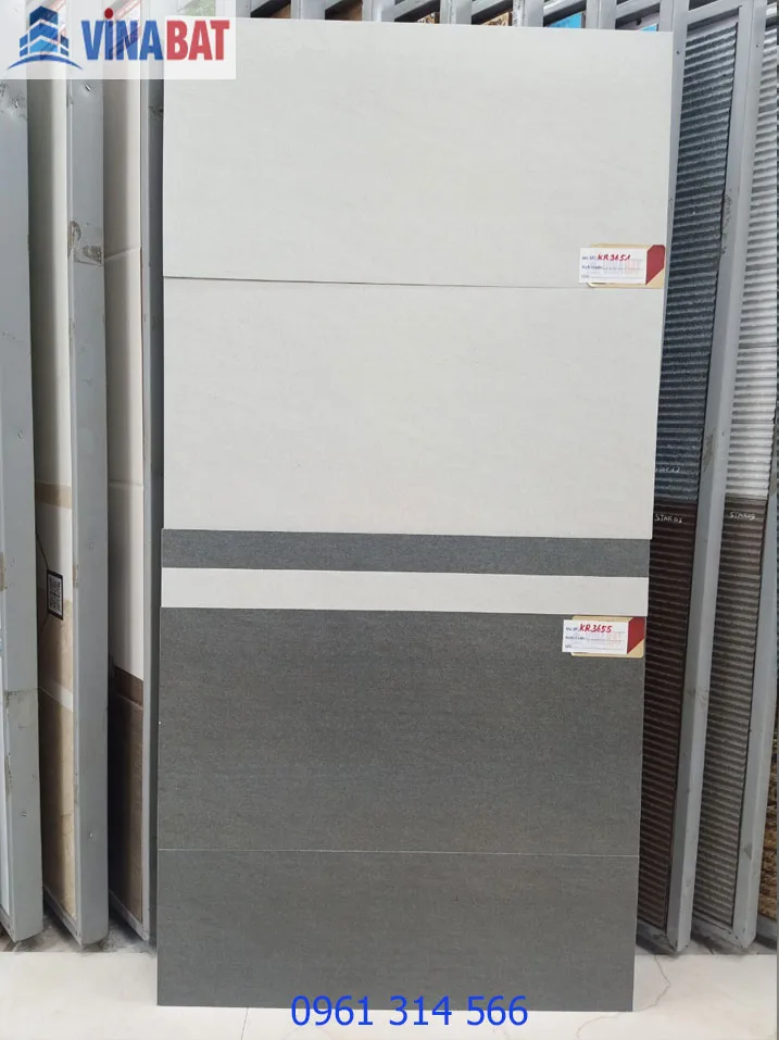 Gạch ốp lát Grand 30×60 màu ghi men matt KR3651-KR3655 1