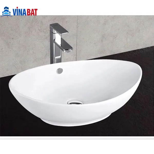 Chậu rửa mặt đặt bàn Fantafo CB17 lòng thuyền màu trắng 1 chau-rua-mat-dat-ban-fantafo-cb17