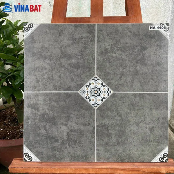Gạch bông giả cổ 40x40cm granit HA4406 màu ghi 1 Gạch bông giả cổ 40x40cm granit HA4406 màu ghi 2