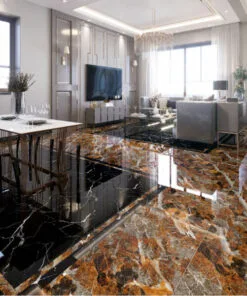Gạch ốp lát catalan 60x60cm 6625 vân đá màu nâu 3