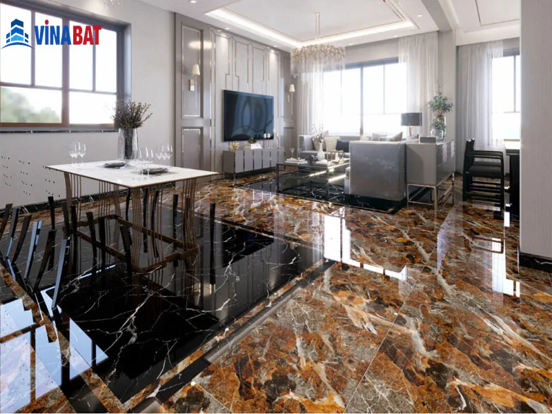 Gạch ốp lát catalan 60x60cm 6625 vân đá màu nâu 2