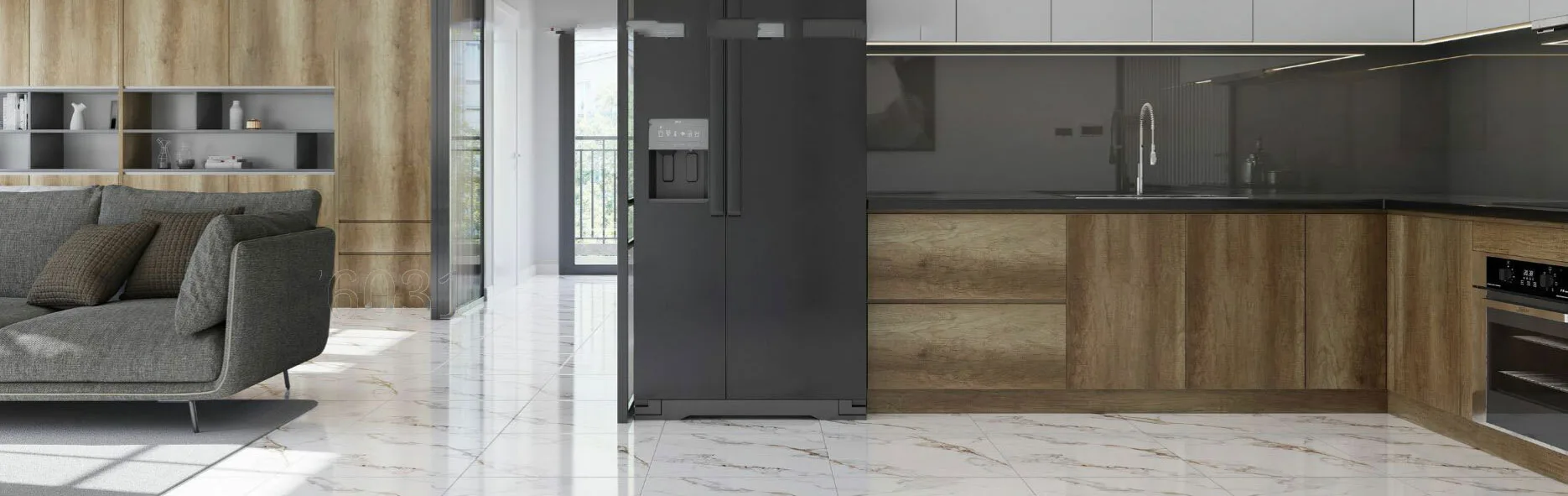 Gạch ốp lát catalan Xsmart 60x60 76031 vân đá màu vàng 3