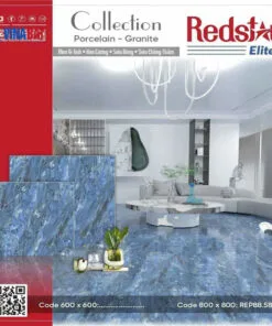 Gạch ốp lát RedStar 80x80cm 5807 vân đá màu xanh 2