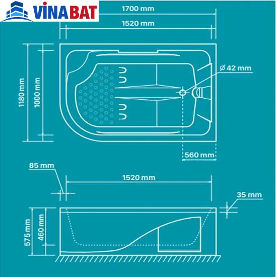 Bồn tắm góc AMAZON TP-6046 2