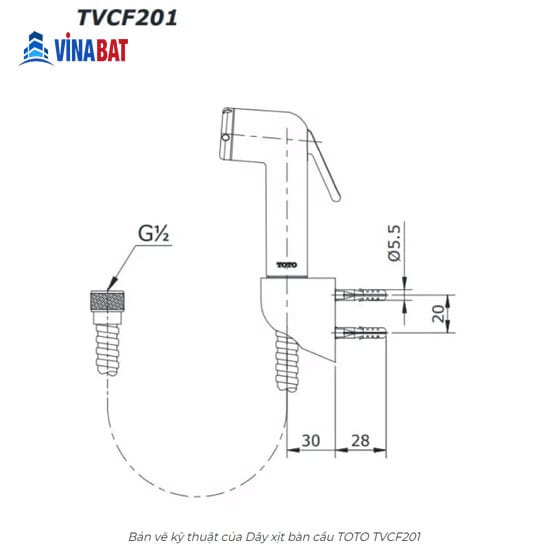 Vòi xịt vệ sinh TOTO TVCF201 2