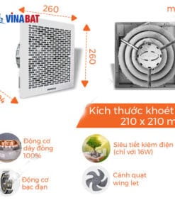 Quạt hút thông gió âm trần không ống nối gió Nanoco NCV1520 7