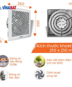Quạt hút thông gió âm trần không ống nối gió Nanoco NCV1520 3 Quạt hút thông gió âm trần không ống nối gió Nanoco NCV1520 7
