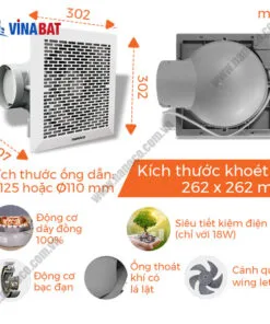 Quạt hút thông gió âm trần có ống nối gió Nanoco NCV2020-C 2 Quạt hút thông gió âm trần có ống nối gió Nanoco NCV2020-C 7